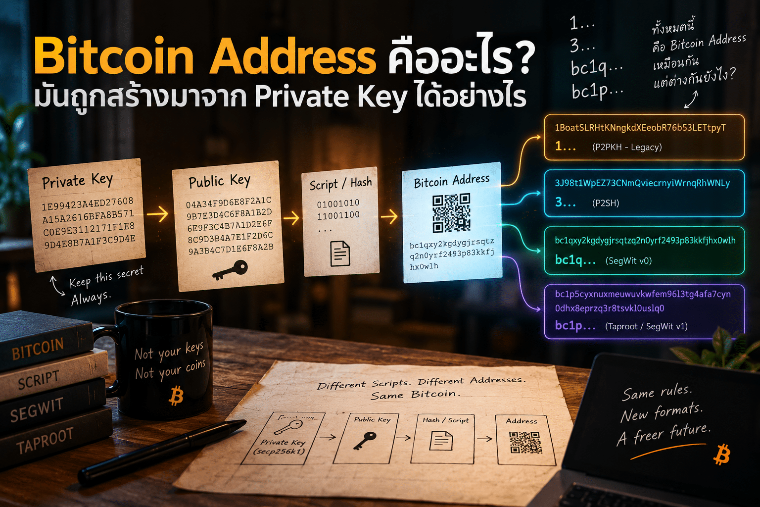 Bitcoin Address คืออะไร และถูกสร้างมาจาก Private Key ได้อย่างไร