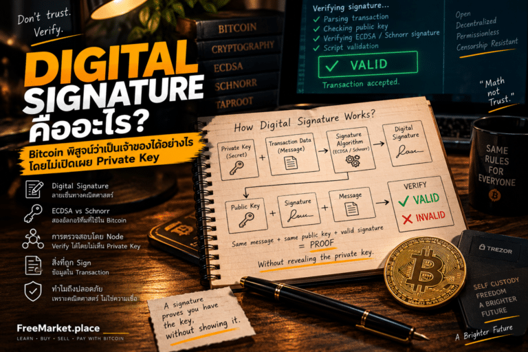 Digital Signature คืออะไร Bitcoin พิสูจน์การ Spend โดยไม่เปิดเผย Private Key