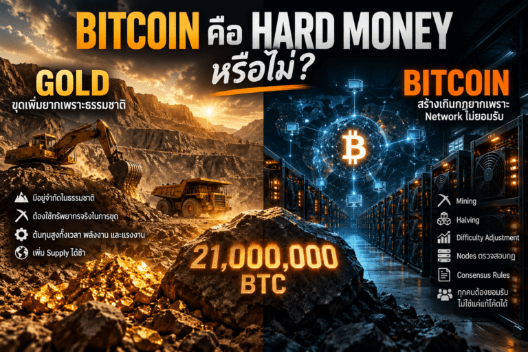 Bitcoin Hard Money คืออะไร เปรียบเทียบความขาดแคลนของ Bitcoin กับทองคำ