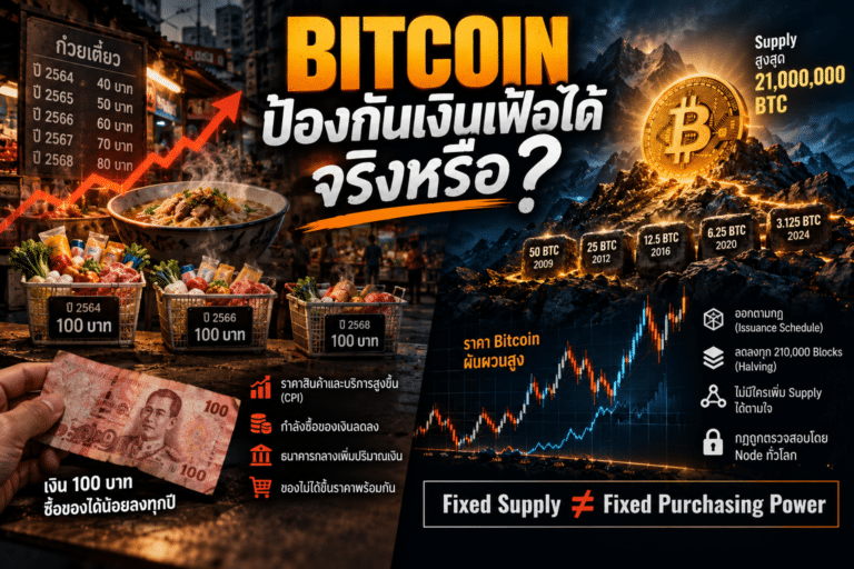 Bitcoin เงินเฟ้อ คืออะไร และ Bitcoin ป้งอกันเงินเฟ้อได้จริงหรือ เปรียบเทียบ Fixed Supply กับกำลังซื้อ