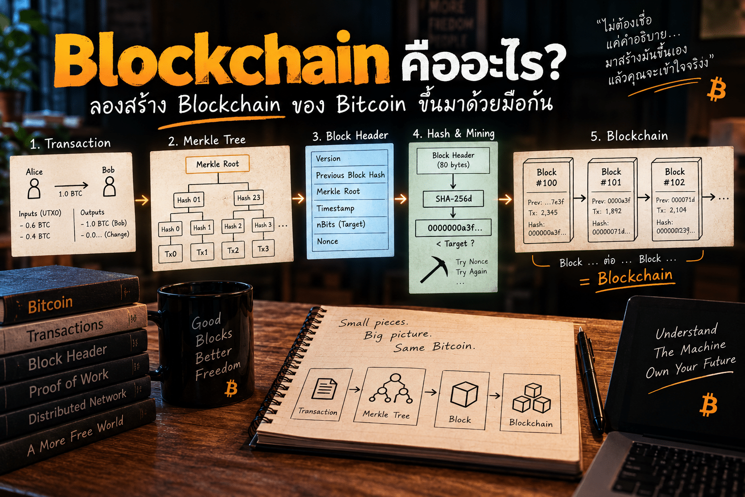 Blockchain คืออะไร ลองสร้าง Blockchain ของ Bitcoin ขึ้นมาด้วยมือกัน